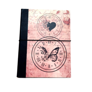 Pink Clock Butterfly - τετράδια & σημειωματάρια