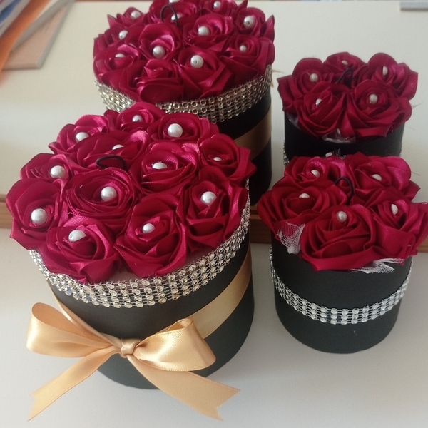 Ξύλινο κουτί με σοκολατάκια κ λουλουδια - ύφασμα, ξύλο, χαρτί, σετ δώρου