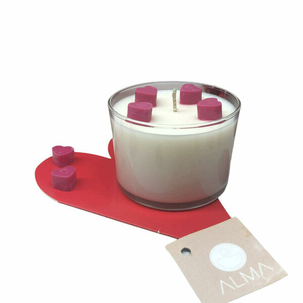 Δώρο Αγίου Βαλεντίνου αρωματικό κερί σόγιας- Έρως (Διαστάσεις 4x8x8) - αρωματικά κεριά