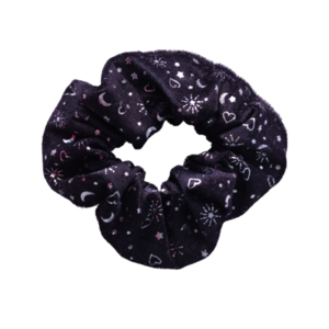 Scrunchies βελούδινα Αγίου Βαλεντίνου μαύρα / Twice Treasured - ύφασμα, αγ. βαλεντίνου, λαστιχάκια μαλλιών, velvet scrunchies