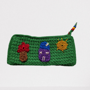 Πράσινη Πλεκτή Κασετίνα - κασετίνες, crochet, δώρα για παιδιά, πλεκτή