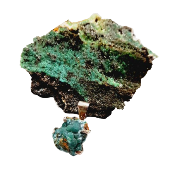 Χειροποίητο μενταγιόν ασήμι 925 με ακατέργαστο Αδαμίτη 2,5 εκ. Χ 1,5 εκ. - ασήμι, ημιπολύτιμες πέτρες, ασήμι 925, μενταγιόν - 2