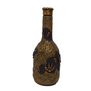 Χειροποίητο Διακοσμητικό Μπουκάλι με Σχέδιο XB007 - ύφασμα, γυαλί, χαρτί, πηλός, διακοσμητικά μπουκάλια