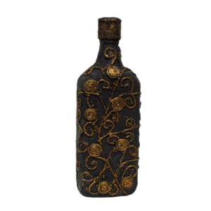 Χειροποίητο Διακοσμητικό Μπουκάλι με Σχέδιο XB008 - ύφασμα, γυαλί, χαρτί, πηλός, διακοσμητικά μπουκάλια