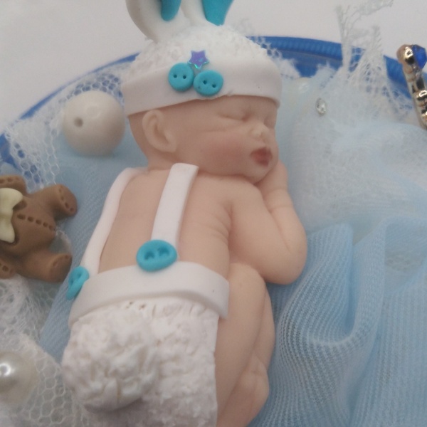 Το Πρώτο μου Πάσχα!"Tiny baby bunny ocean blue" - αγόρι, διακοσμητικά, πρώτο Πάσχα, για μωρά, πρίγκηπες - 4