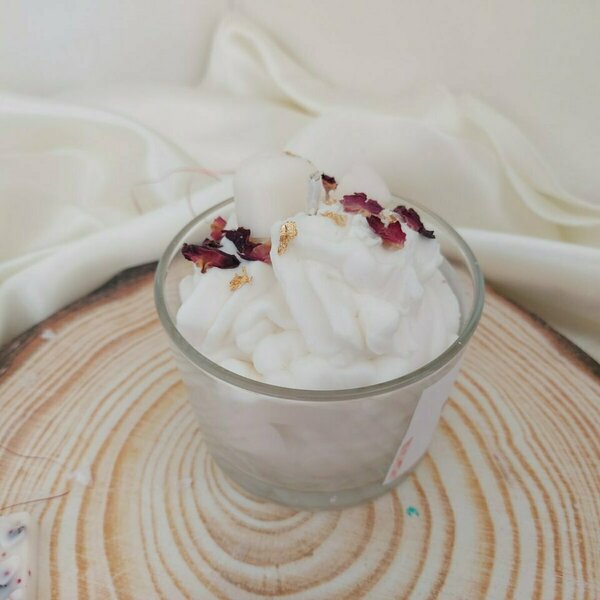 Sweet candles, χειροποίητο κερί σόγιας με άρωμα γλυκό τριαντάφυλλο - αρωματικά κεριά - 3