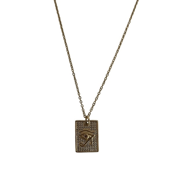 Kleopatra necklace gold - επιχρυσωμένα, κοντά, ατσάλι, μενταγιόν