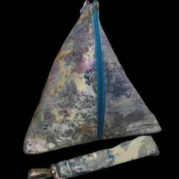 Μοντέρνο μοναδικό τσαντάκι πυραμίδα - ύφασμα, all day, χειρός, πάνινες τσάντες, μικρές - 3