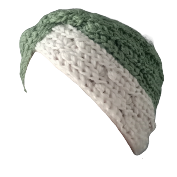 Δίχρωμη ανάγλυφη πλεκτή headband-Αντίγραφο-Αντίγραφο - μαλλί, ακρυλικό, σκουφάκια, headbands - 5