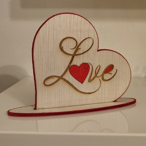 Ξύλινο Διακοσμητικό Love 10*12cm - ξύλο, δώρα επετείου, βαλεντίνος, διακοσμητικά, αγ. βαλεντίνου - 2