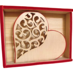 Ξύλινο Διακοσμητικό Κουτί με καρδιά 15*17cm - ξύλο, δώρα επετείου, βαλεντίνος, διακοσμητικά, αγ. βαλεντίνου