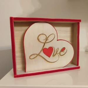 Ξύλινο Διακοσμητικό Κουτί Love 15*17cm - ξύλο, δώρα επετείου, βαλεντίνος, διακοσμητικά, αγ. βαλεντίνου - 2