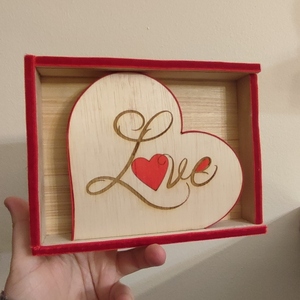 Ξύλινο Διακοσμητικό Κουτί Love 15*17cm - ξύλο, δώρα επετείου, βαλεντίνος, διακοσμητικά, αγ. βαλεντίνου - 3