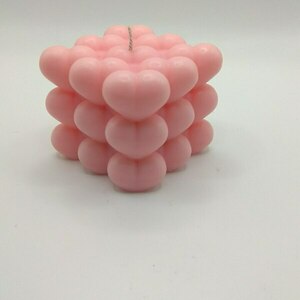 Bubble hearts-Χειροποίητο κερί σόγιας σε καρδιές - χειροποίητα, αρωματικά κεριά, σόγια, κερί σόγιας, 100% φυτικό