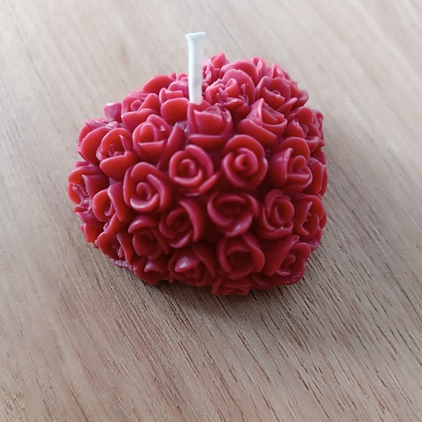 Φυτικό κερί καρύδας σε σχέδιο Roses heart (31γρ) - αρωματικά κεριά, δώρο έκπληξη