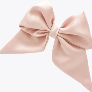 Σατέν Φιόγκος μαλλιών με κλιπ Baby Pink - ύφασμα, φιόγκος, hair clips