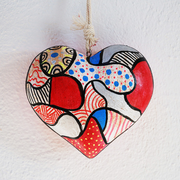Valentines Day - Wood Heart D (Large) - ξύλο, διακοσμητικά - 2