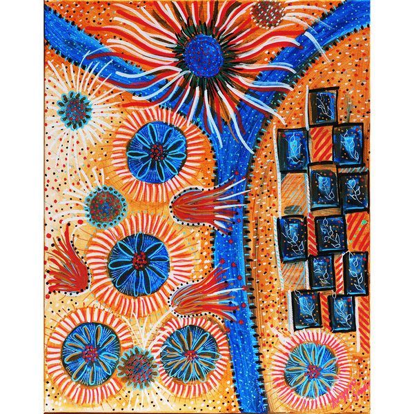 Sunflower - Πίνακας Ζωγραφικής με ακρυλικά χρώματα - πίνακες & κάδρα, πίνακες ζωγραφικής