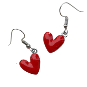 Κρεμαστά σκουλαρίκια καρδιές 4 εκ. - καρδιά, μέταλλο, κοσμήματα