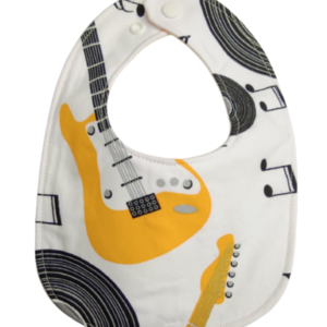 Βρεφική υφασμάτινη σαλιάρα με σχέδιο ηλεκτρική κιθάρα - μαιευτήριο, δώρο γέννησης, σαλιάρες, βρεφικές σαλιάρες