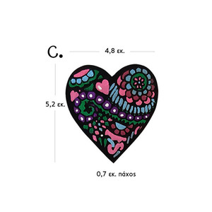 Ξύλινα μαγνητάκια καρδιές 5,2x4,8x0,7 εκ. (1 τμχ.) - ξύλο, ζωγραφισμένα στο χέρι, καρδιά, αγ. βαλεντίνου, μαγνητάκια ψυγείου - 4