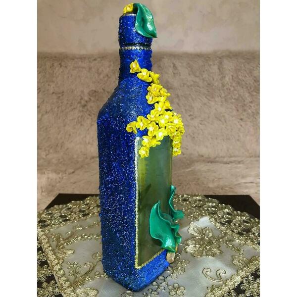 3D ΔΙΑΚΟΣΜΗΤΙΚΟ ΜΠΟΥΚΑΛΙ ΠΟΤΩΝ *POLIANA* - γυαλί, ρητίνη, οργάνωση & αποθήκευση, πηλός, διακοσμητικά μπουκάλια - 4