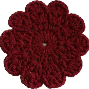 Πλεκτά σουβέρ 3ων τεμαχίων λουλούδι δαντέλα μονόχρωμο.Χρώμα : κόκκινο, μπεζ, μπλε 10cm - σουβέρ, βελονάκι - 4