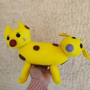 Το γατόσκυλο χειροποίητο από κάλτσες - λούτρινα, σκυλάκι, γατούλα - 2