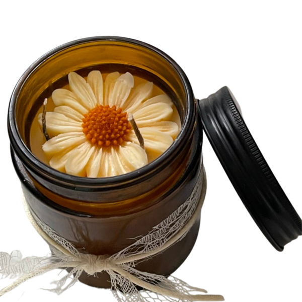 Αρωματικό κερί σόγιας 200gr - Καραμελέ βάζο με καπάκι - αρωματικά κεριά, κερί σόγιας, 100% φυτικό