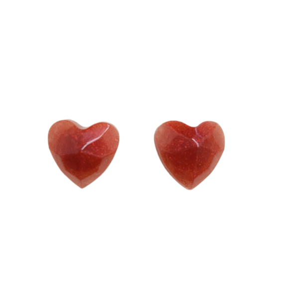 Red heart - γυαλί, καρφωτά, μικρά, ατσάλι, καρφάκι