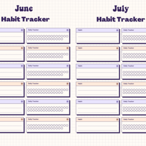 Εκτυπώσιμο βιβλιαράκι ''Habit Tracker" 12 μήνες - 12 month Habit Tracker planner Insert - Για ημερολόγιο Α5 - φύλλα εργασίας - 2