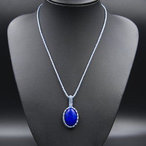 Κολιέ με Λάπις Λαζούλι, γαλάζιο χρώμα μακραμέ, αυξομειούμενο. - ημιπολύτιμες πέτρες, μακραμέ, boho - 2
