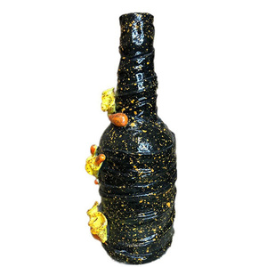3D Διακοσμητικο μπουκάλι *BUKET* - γυαλί, ρητίνη, σπίτι, πηλός, διακοσμητικά μπουκάλια - 3