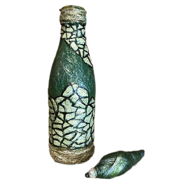 Διακοσμητικο μπουκάλι *VESNA* - γυαλί, ρητίνη, σπίτι, πηλός, διακοσμητικά μπουκάλια - 3