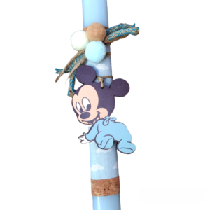 Λαμπάδα αρωματική οβάλ μπλε Μίκυ ξύλινο μαγνητακι 32εκ - αγόρι, λαμπάδες, ήρωες κινουμένων σχεδίων, για μωρά