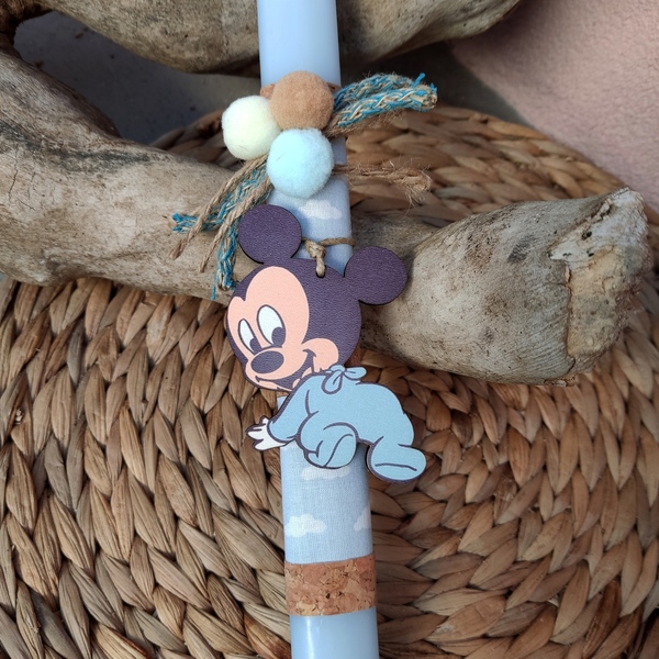 Λαμπάδα αρωματική οβάλ μπλε Μίκυ ξύλινο μαγνητακι 32εκ - αγόρι, λαμπάδες, ήρωες κινουμένων σχεδίων, για μωρά - 2