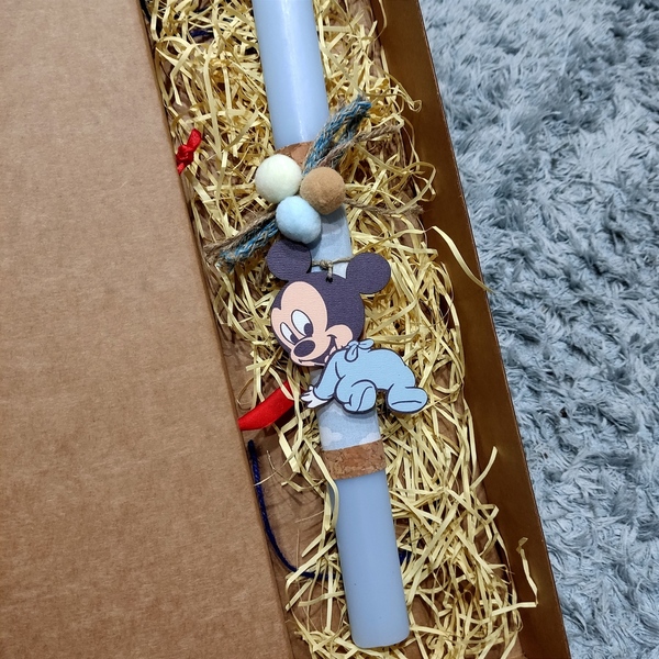 Λαμπάδα αρωματική οβάλ μπλε Μίκυ ξύλινο μαγνητακι 32εκ - αγόρι, λαμπάδες, ήρωες κινουμένων σχεδίων, για μωρά - 4