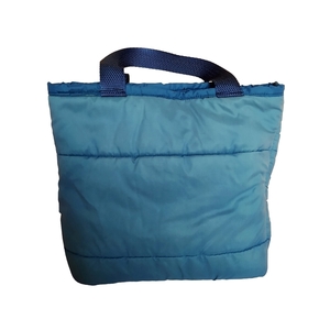 Χειροποίητη μικρή υφασμάτινη τσάντα χειρός από μπλε puffed-up αδιάβροχο - ύφασμα, χειροποίητα, χειρός, μικρές, φθηνές - 2