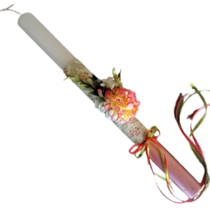Πασχαλινή λαμπάδα με σχοινί και λουλούδια 2. - κορίτσι, λαμπάδες, για παιδιά, για ενήλικες, για εφήβους
