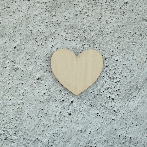 Ξύλινη διακοσμητική καρδιά χειροτεχνίας, 10 τμχ 6cm - καρδιά, ξύλινα διακοσμητικά, υλικά κατασκευών - 2