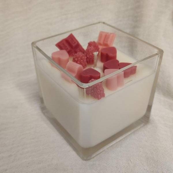 Τετράγωνο γυάλινο βάζο με φυτικό κερί - Αρωματικό - 2