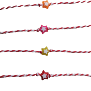 Μαρτακια Παιδικά με αστέρι σε διάφορα χρώματα - κορδόνια, μαρτάκια, για παιδιά, αυξομειούμενα