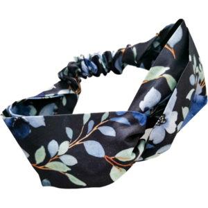 Κορδέλα Μαλλιών Turban Headband Μπλε Φλοράλ - ύφασμα, κορδέλες μαλλιών