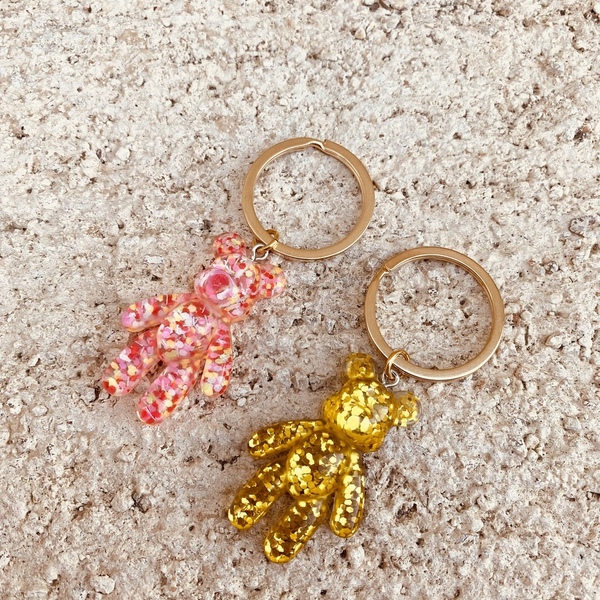 Μπρελόκ κλειδιών - Sparkling teddy bear - ρητίνη, αυτοκινήτου, σπιτιού - 4