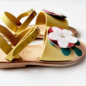 Handmade Leather Kid Sandal : Violeta - δέρμα, σανδάλια, φλατ, ankle strap - 3