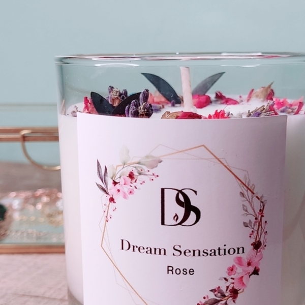 Rose 100% φυτικό αρωματικό κερί σόγιας - τριαντάφυλλο, αρωματικά κεριά, κερί σόγιας, δώρο γεννεθλίων, vegan κεριά - 4