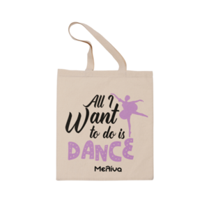 Πάνινη τσάντα για μπαλέτο 42x38 , τσάντα για κορίτσια για τα ρούχα μπαλέτου με όνομα - ύφασμα, tote, πάνινες τσάντες