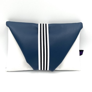 Χειροποίητο δίχρωμο 6way clutch δερματίνης - clutch, χειροποίητα, δερματίνη, χειρός, καλλυντικών, μικρές