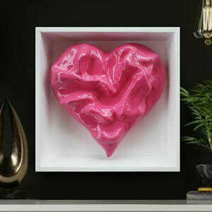 Διακοσμητική καρδιά από ξύλο και γύψο χειροποίητη 24Χ24εκ. "heart 39" - ξύλο, καρδιά, δώρο, διακοσμητικά, δώρο έκπληξη - 2