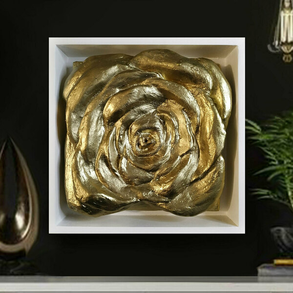 Τριαντάφυλλο από ξύλο & γύψο χειροποίητο διακοσμητικό 24Χ24εκ. "rose 30" - ξύλο, δώρο, τριαντάφυλλο, διακοσμητικά, δώρο έκπληξη